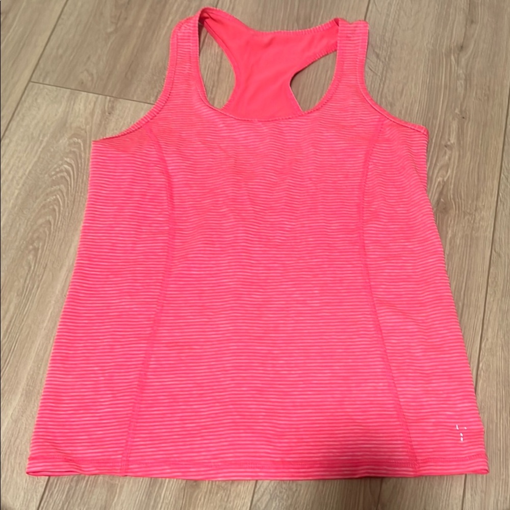 Danskin Now Orange Fitted Sleeveless Tank Top